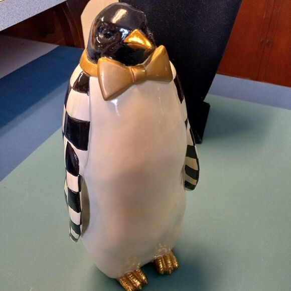 Mackenzie-Childs Courtly Check Penguin Cottagecore Kitsch Chic - Picture 1 of 9